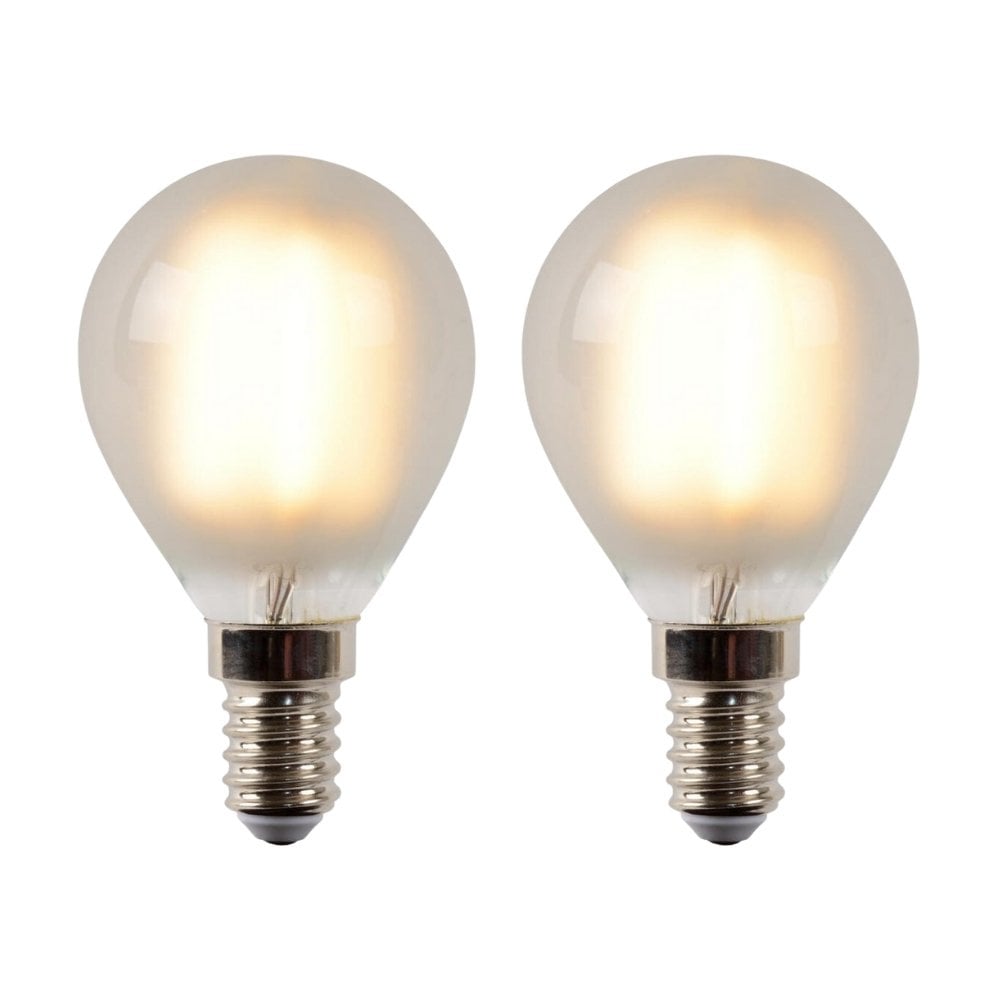 LED Leuchtmittel E14 Tropfen - P45 in Transparent-milchig 4W 400lm 2er-Pack