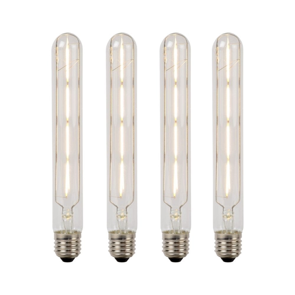 LED Lampe, E27 Kolbenform, klar -Vintage, 600 Lumen, dimmbar 4er-Pack